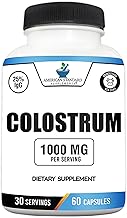 American Standard Supplements Colostrum Capsules - 1000mg Per Serving, 60 Capsules, USA Sourced Cow Colostrum, Standardized to 25% Immunoglobulins (IgG)