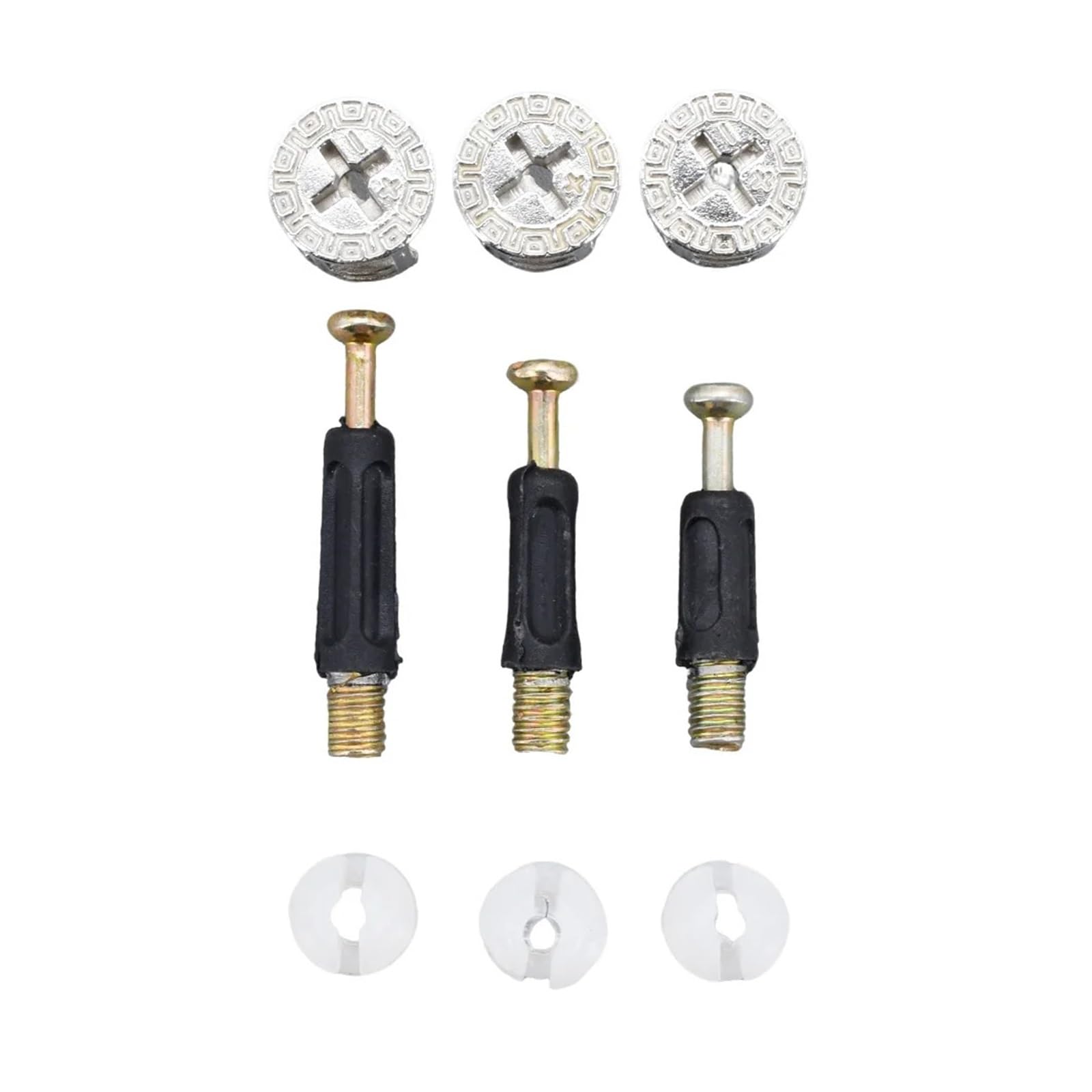 Zestaw asortymentowy łączników meblowych do szafy 3 w 1 z zamkiem krzywkowym do montażu mebli drewnianych w biurze domowym(M6x40 (100Pcs))