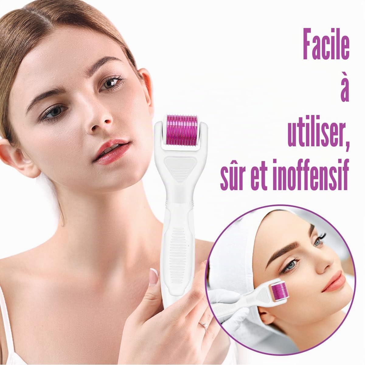 Kit Dermaroller 6 En 1 Derma Roller 0.5/1/1.5/2mm Micro Aiguilles Rouleau Dermaroller Appareil Anti-rides Anti-âge Retrait de Cicatrice Acne Vergetures pour Visage Corps Yeux