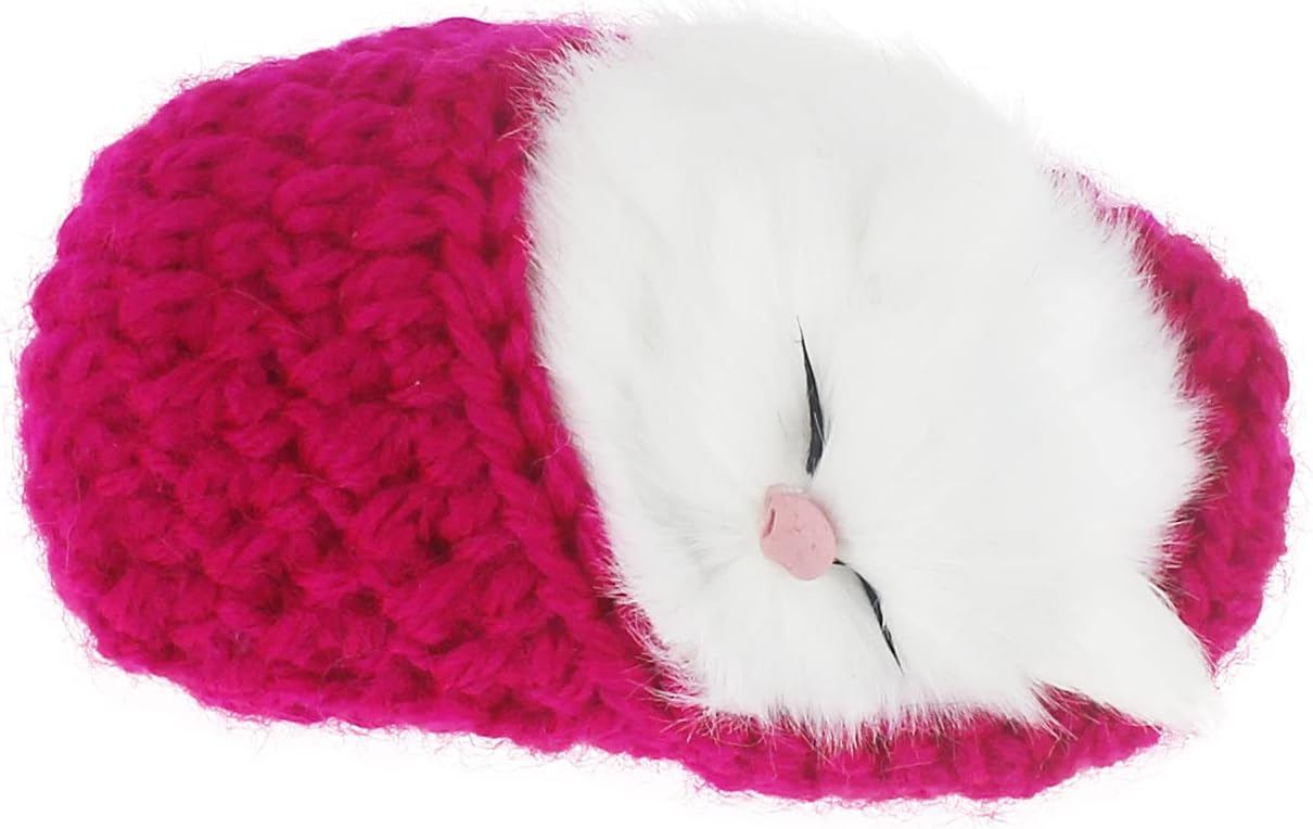 7Pcs Sleeping Cat in Slipper Doll Toy, Mini Kitten in Shoe with Meows Sounds Decor Hand Toy Gift for Kids Boys Girls