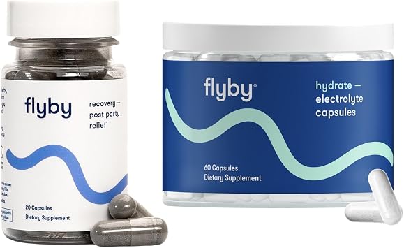 Flyby Recovery Supplement - All The Hang, Without The Over!TM 20ct Electrolyte Recovery Capsule 60ct Bundle