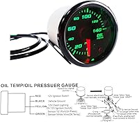 Vista 4 de Medidor de Presión de Aceite de 2 Pulgadas con Sensor, 7 Colores, Digital LED para Coche, 0-140 PSI, 52mm
