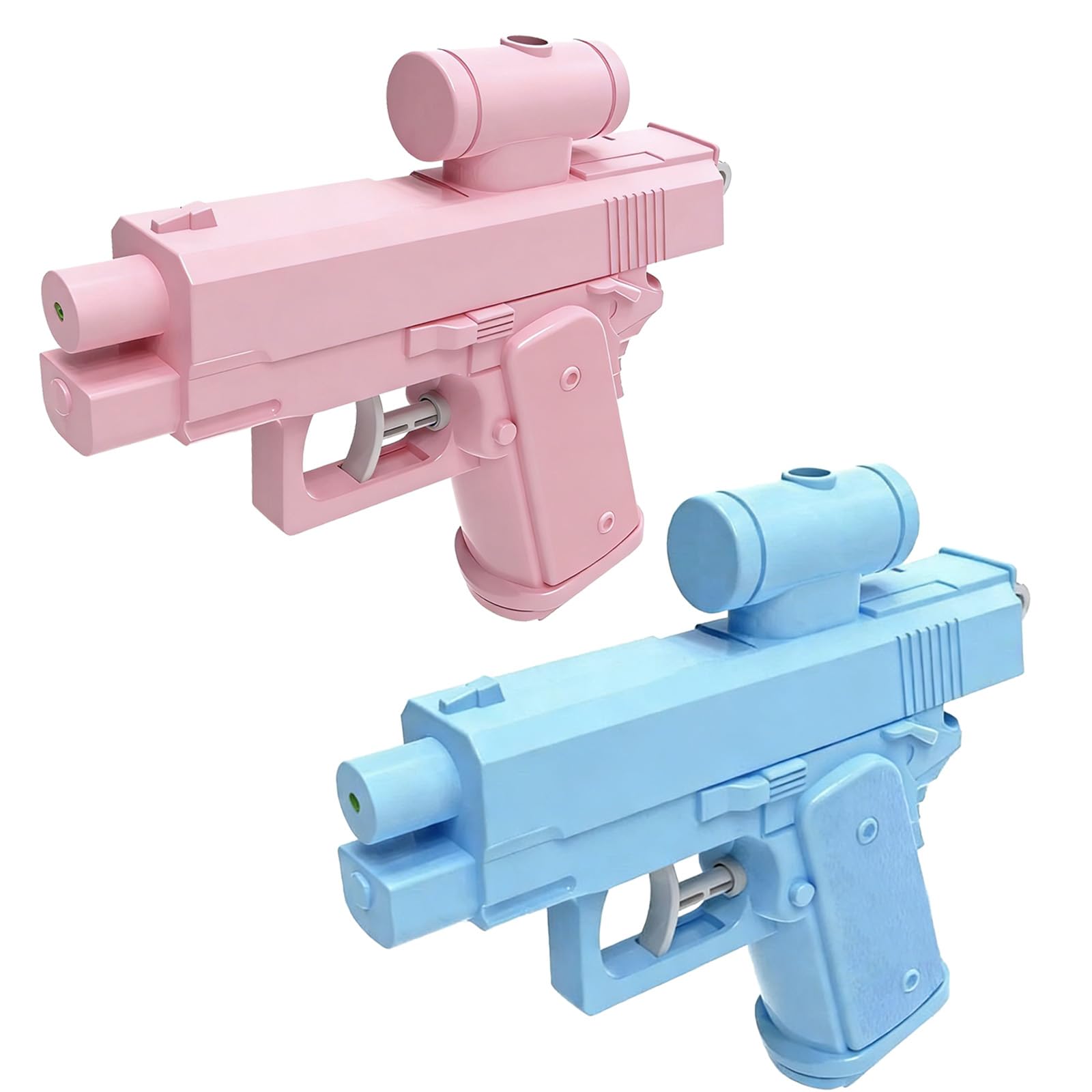 2 Pack Prank Water Gun, Double Sided Reverse water Pistol, 12cm Gun Blue and Pink Watergun, Toy Pistol, Lightweight and Easy to Carry, Summer Pool Beach Party Games for Friends and Family Outdoor Fun