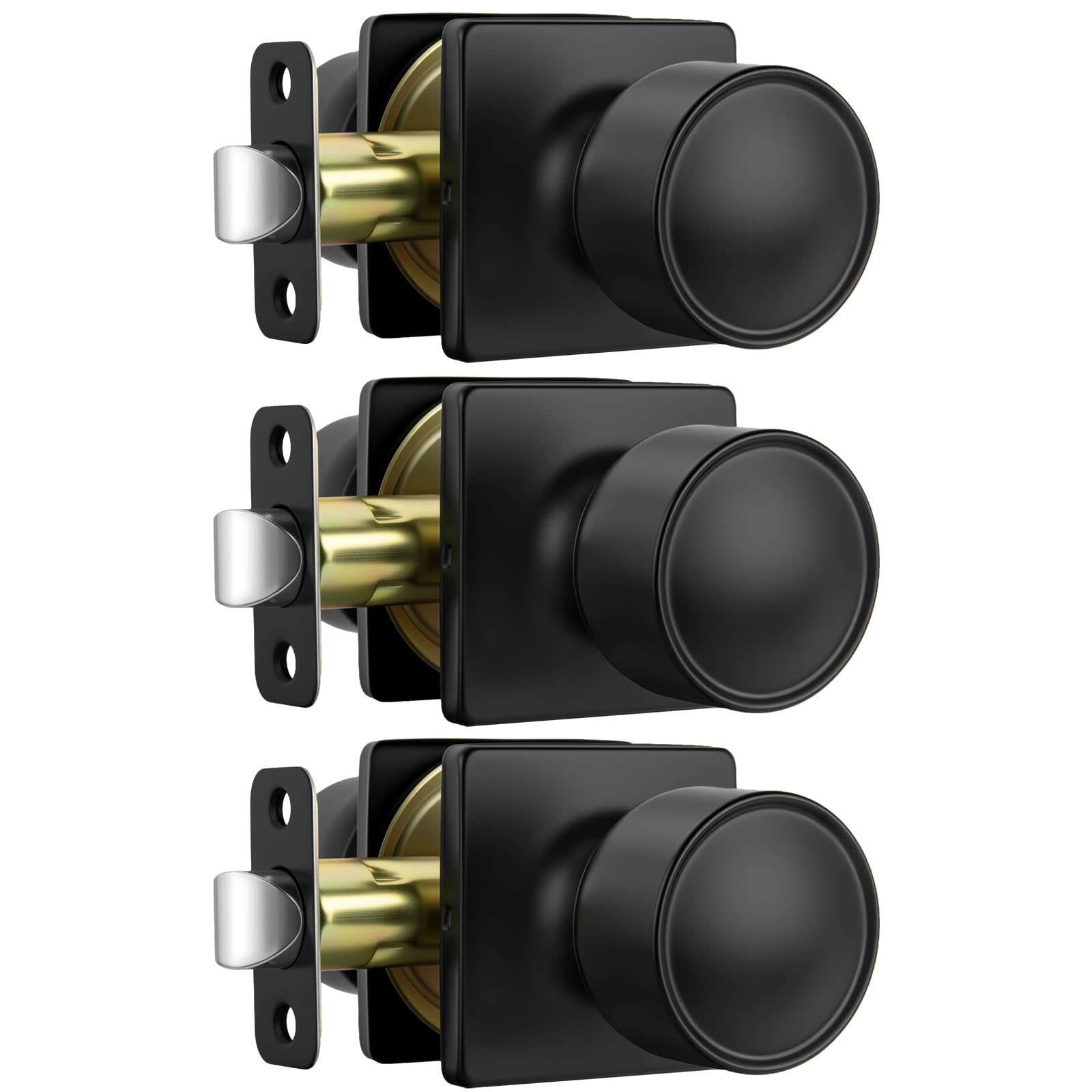 Goldenwarm Matte Black Door Knobs - 10 Pack -19