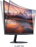 KOORUI 24" Curved 60Hz Computer Monitor LED Monitor Full HD 1080P HDMI VGA, 1800R, Tilt Adjustment, Eye Care, Black 24N5C