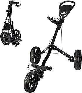 ZAANU Golf Push Cart Golf Push Cart, Golf Cart, Golf Pull Cart for Golf Bag, Golf Push Carts 3 Wheel Folding, Golf Accessories for Practice and Game
