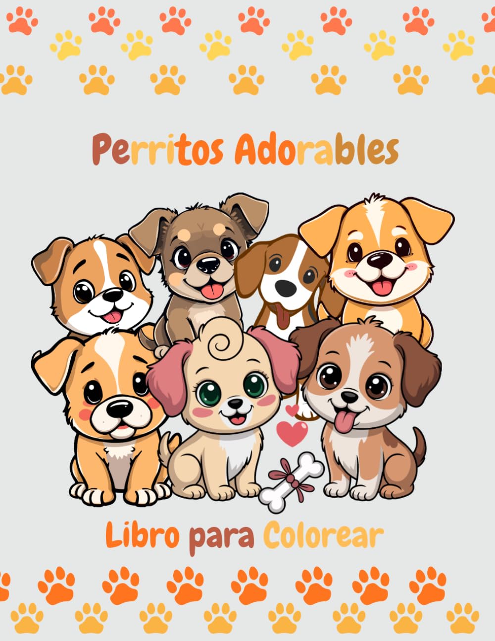 Perritos Adorables: Libro para colorear