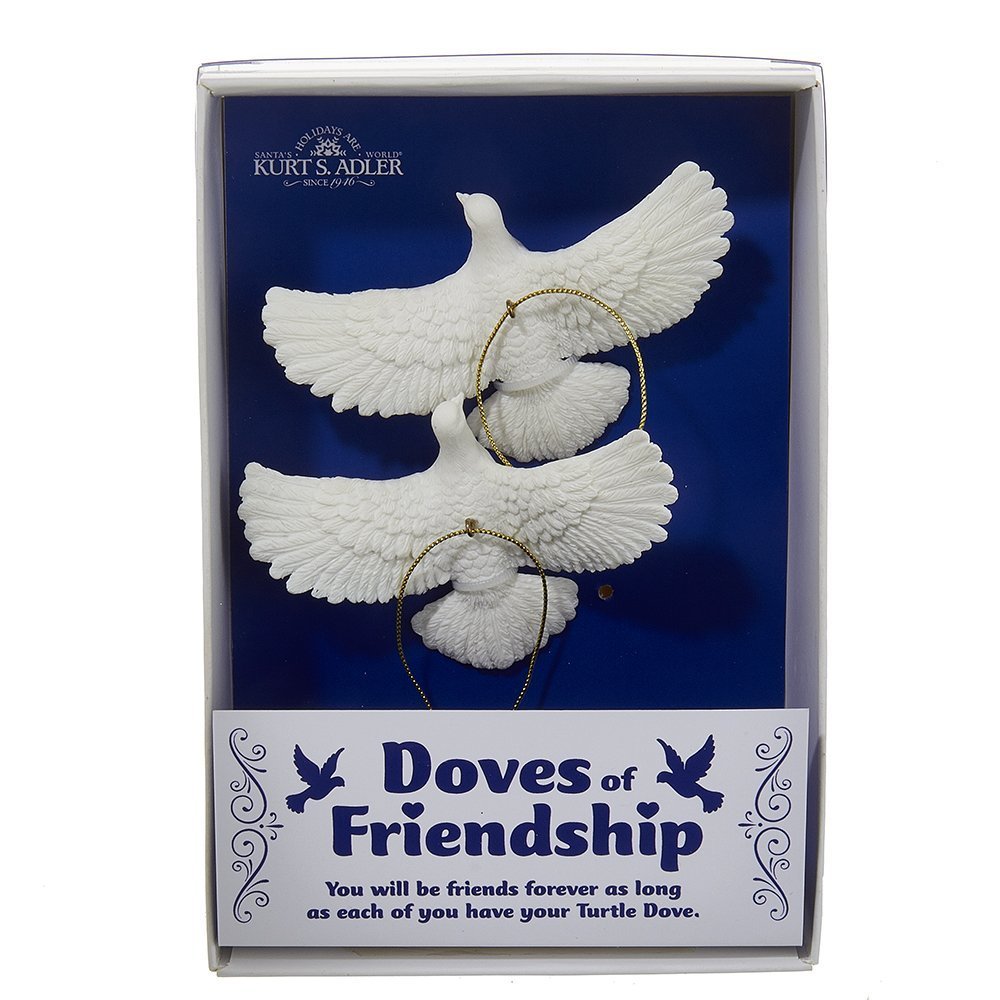 Set of 2 Turtle Dove Ornaments - As Seen in Home Alone 2 by Cleveland Street Novelties