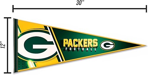 Vista 4 de Rico Industries NFL Football Primary 12" x 30" Felt Wall Décor Pennant - Great for Home/Bed Room/Man Cave Décor