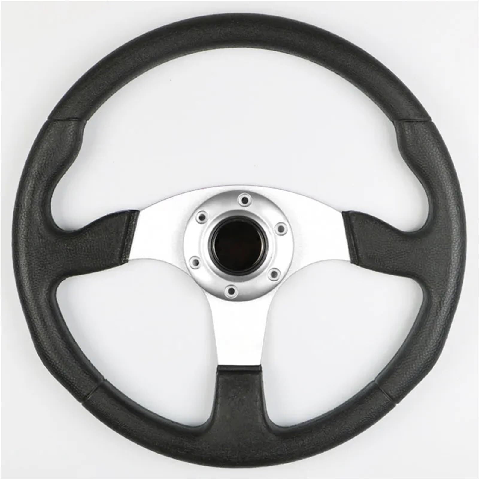 Volanti Auto Volante for modifica auto Imitazione Racing Universale PU Speciale 14 pollici(Sliver)