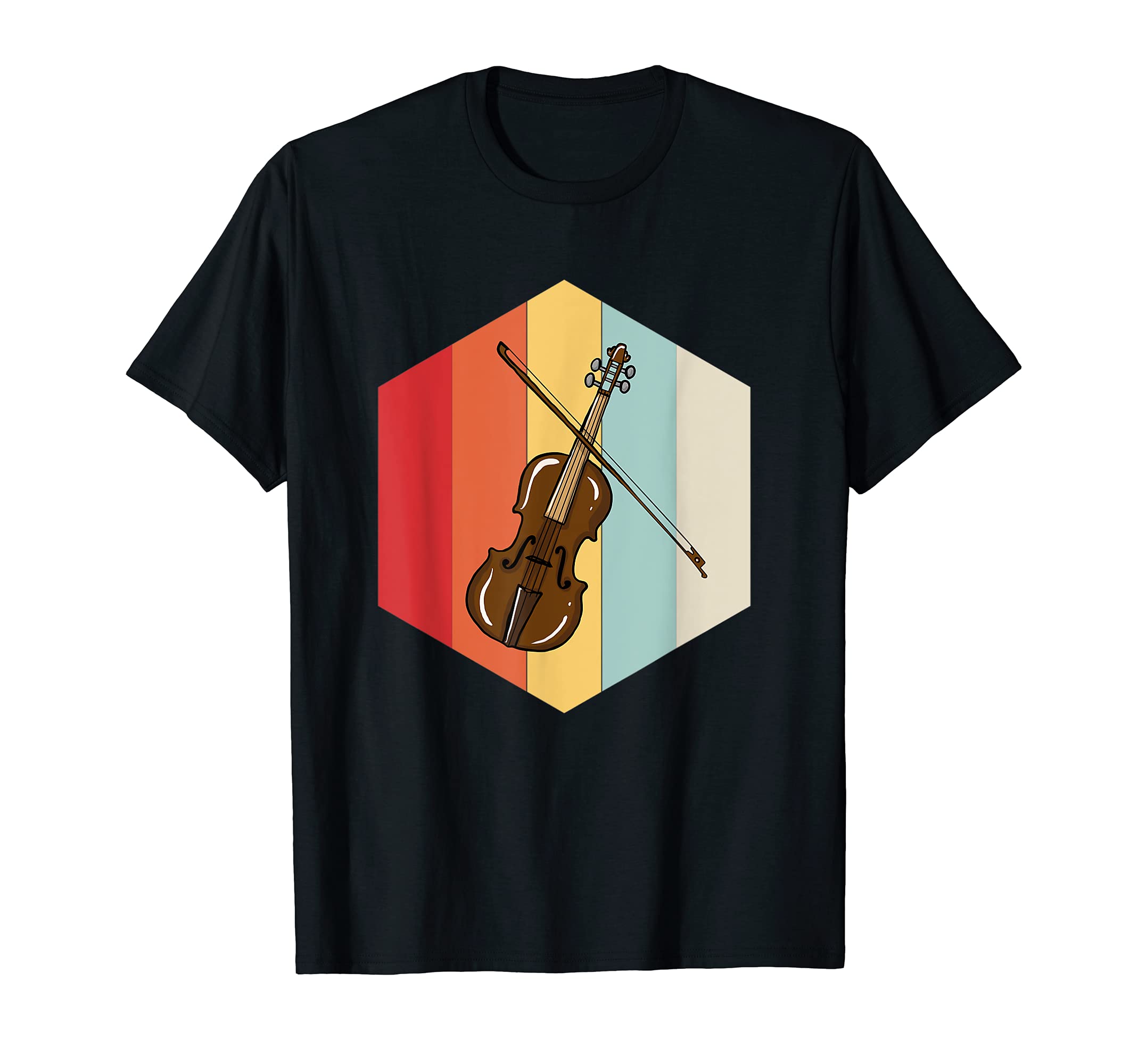 Retro Violin Lover Illustration for Violin Player T-Shirt, Black