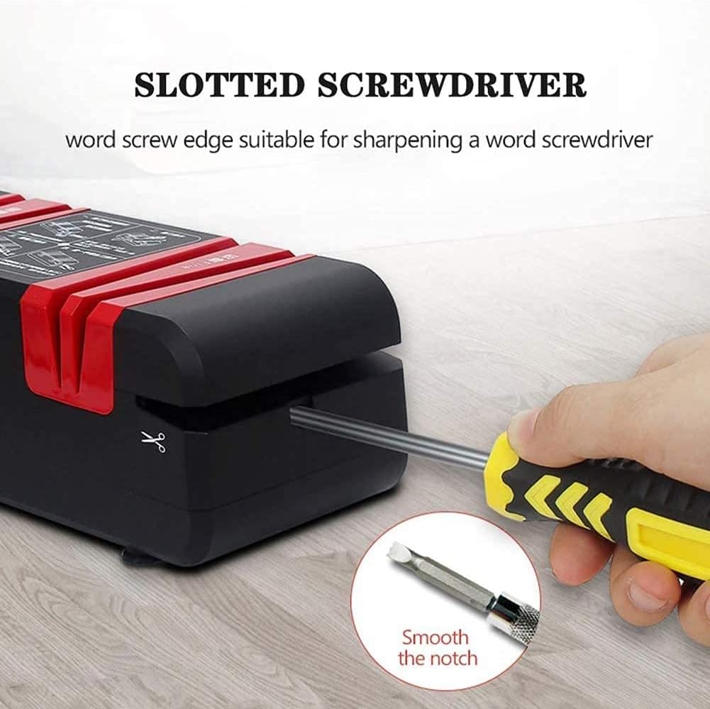 Professional Electric Knife Sharpening, Automatic Knife Sharpener, 15 Degree Bevel Angle and Fine Groove, Non-Slip Base, Chef's First Choice(White)