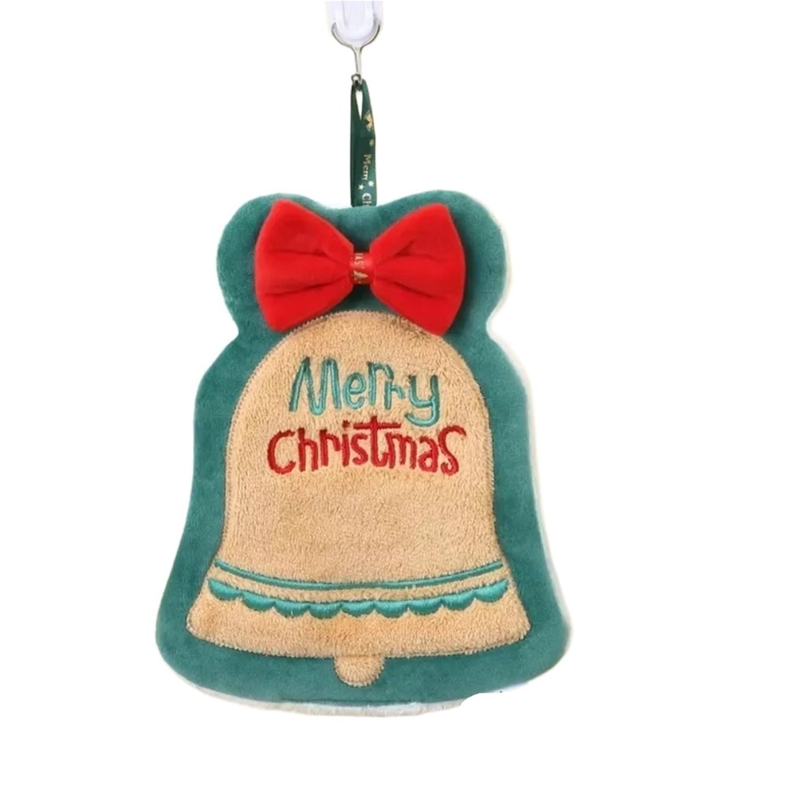 PPdingding 2pcs Cute Christmas Snowman Hand Towels - Coral Velvet Absorbent Dishcloths for Bathroom & Kitchen Cleaning(Bell)