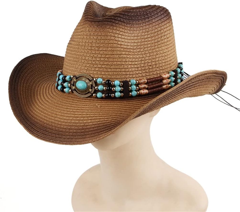 Big Brim Curled Shade Hat Ethnic European and Cowboy Grass Outdoor Beach