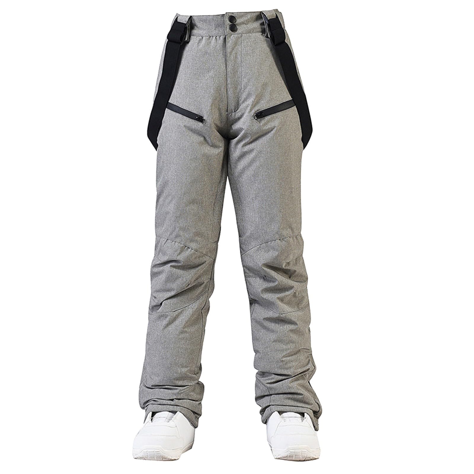 Générique Legging De Grossesse isolée pour Femme, Pantalon à Bretelles Couleur Unie Abdominale (Grey, XXXL)
