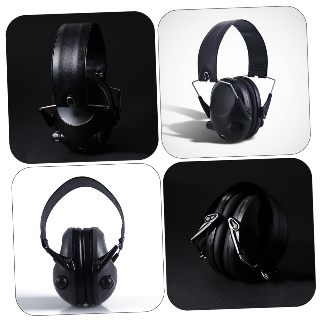 Casque Antibruit Électronique de Tir Noir Abs 21 Db, Bandeau Ajustable
