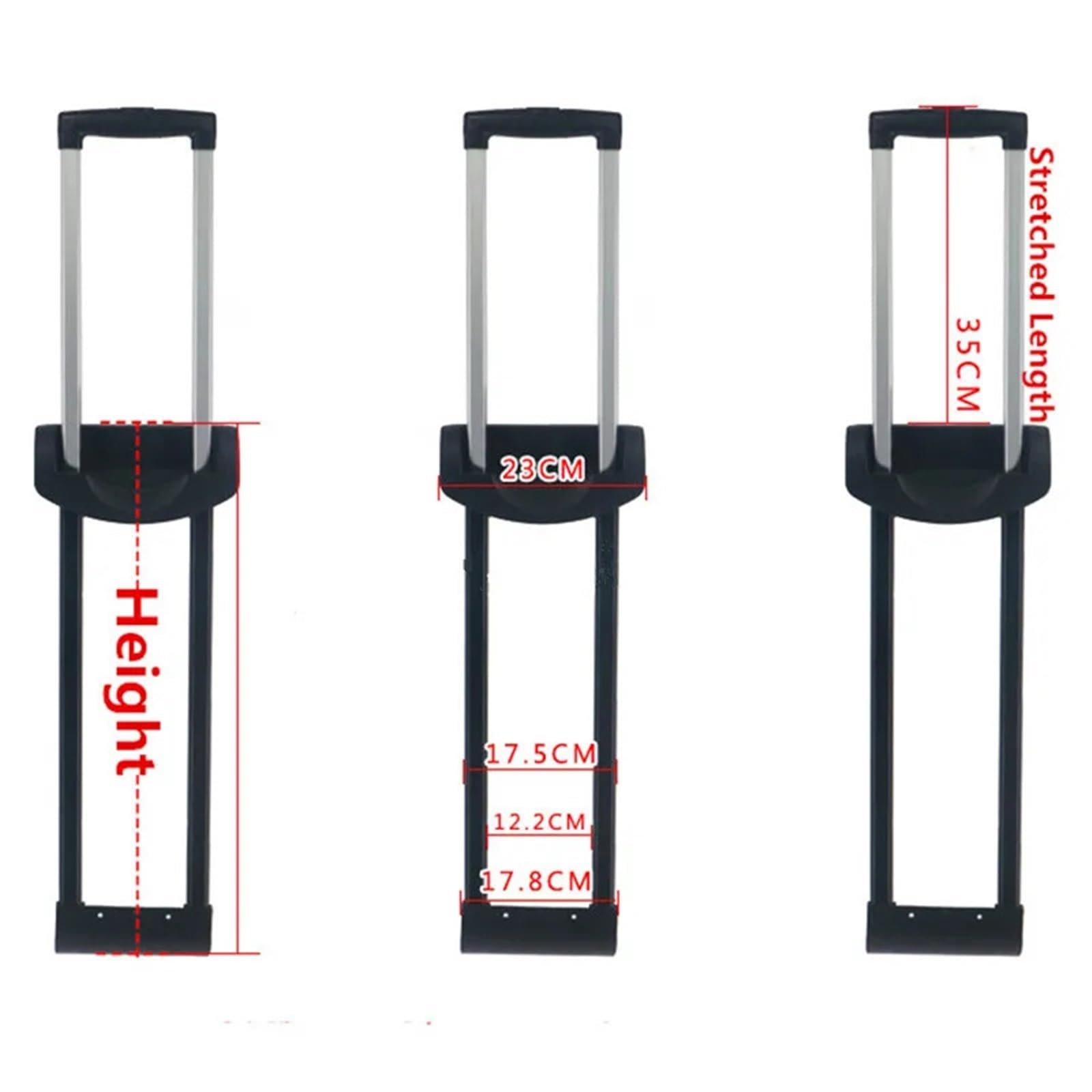 Mango telescópico para Maleta Maleta de Repuesto con asa Equipaje Aluminio, embarque Carrito Externo para el Turismo
