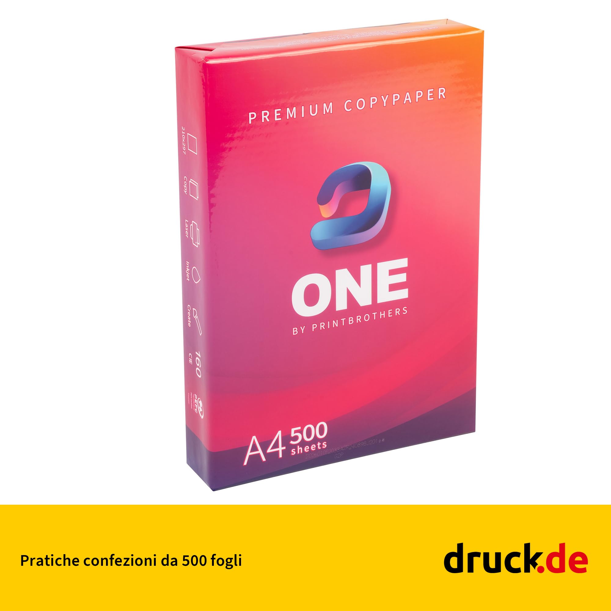 Carta per stampante Premium DIN A4 – 5.000 fogli (2 x 5 x 500 fogli) – Carta bianca universale per ufficio e casa (2 scatole | 5.000 fogli)