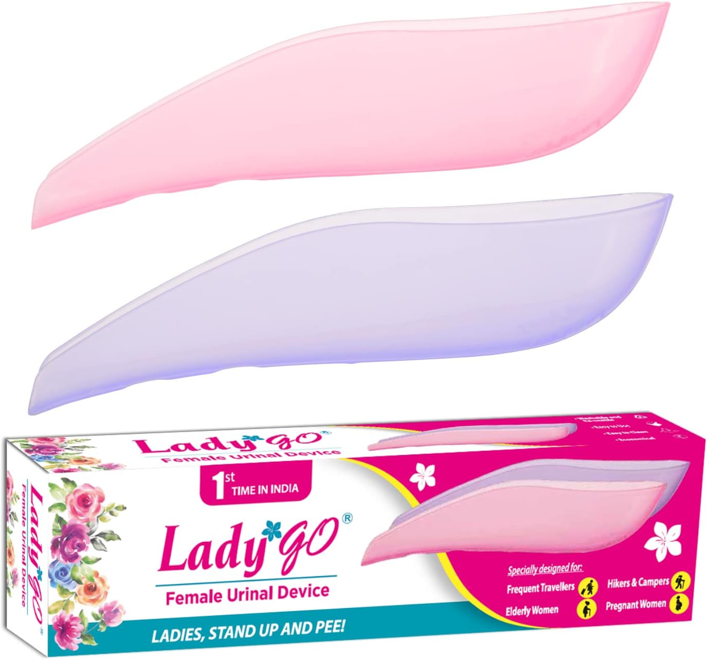- Reusable Female Urination Device for Women | Light weight, Portable, Leak-proof Stand and Pee Funnels for Women, Girls use in Public Toilets, Travel, Camping, Hiking and Outdoor Activities | Color - Lavender and Pink Combo Pack