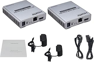 MOUDOAUER HDMI Extender Over IP Ethernet 4K@30HZ Up to 120M Direct 1 to 1 Extender Over CAT5e CAT6 to Many Over Gigabit Switch Splitter, Network LAN, IR Extension