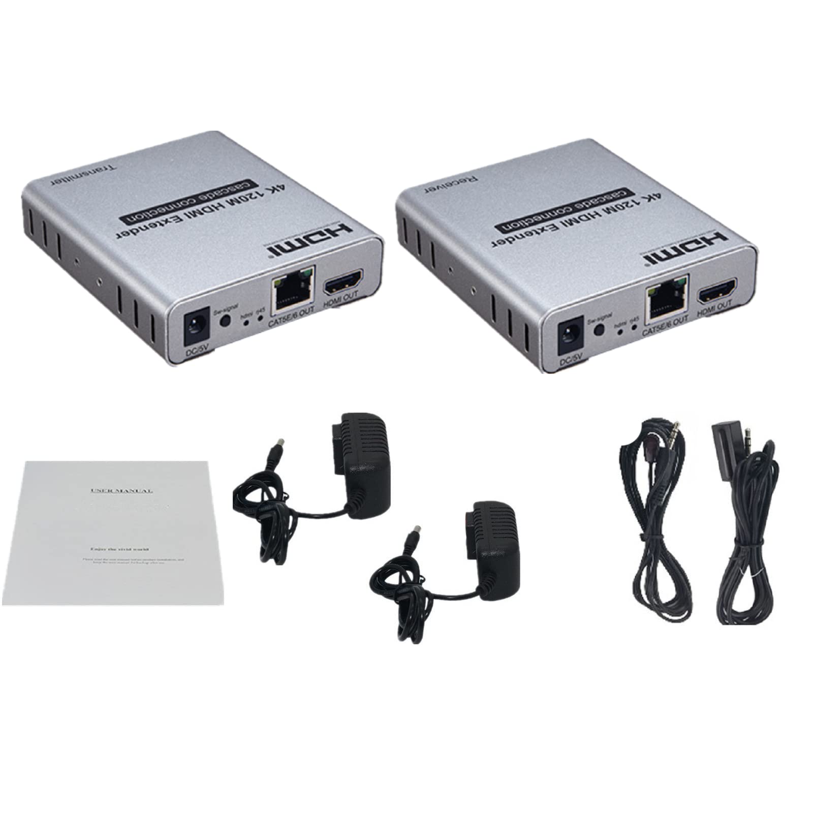 Przedłużacz HDMI 120 m 4K przy 30 HZ wzmacniacz HDMI HD HDMI przedłużacz sieciowy RJ45 CAT5e CAT6 kabel Ethernet rozdzielacz obsługuje laptopa DVD TV