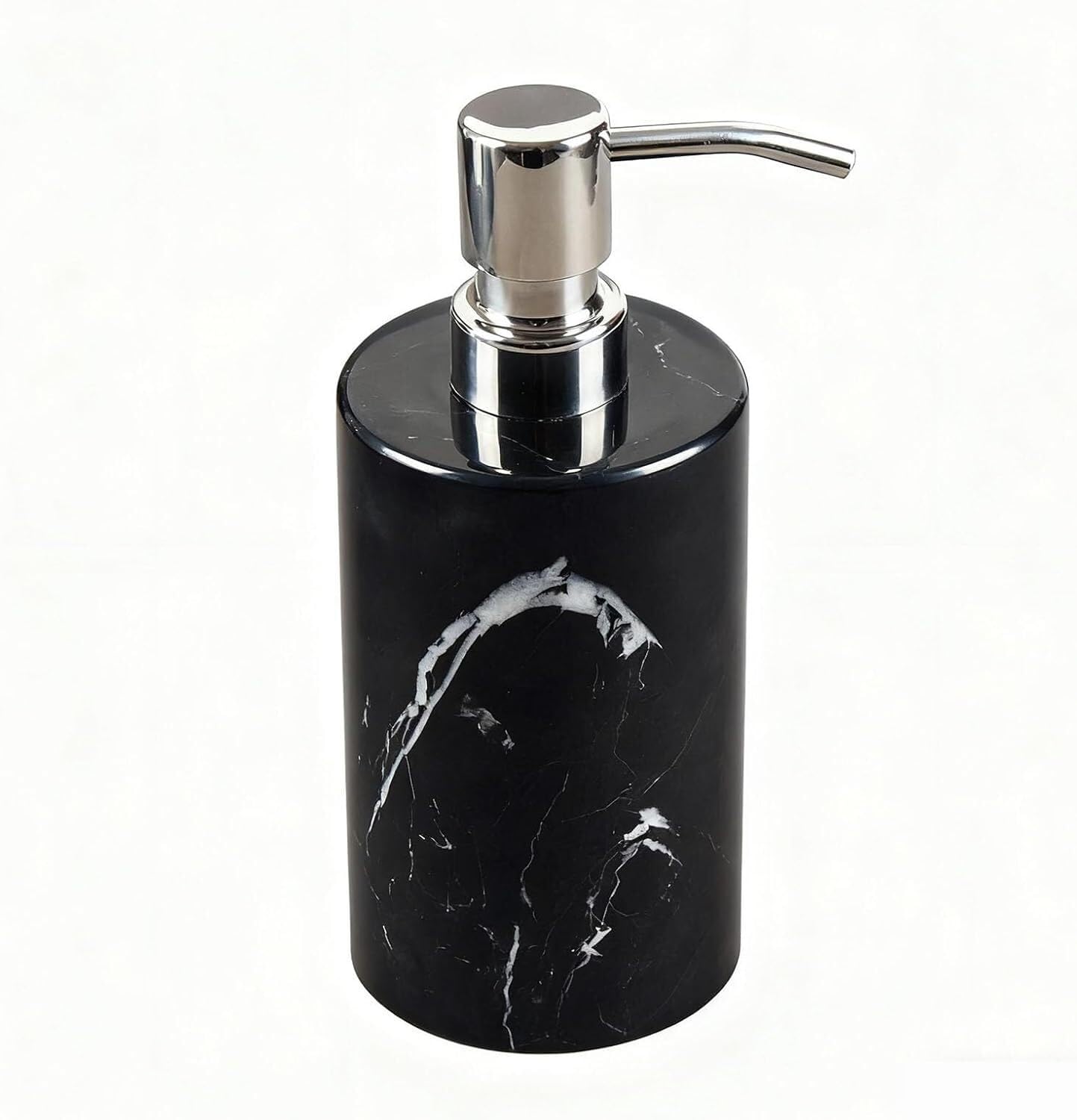 Soap bottle， Marble soap dispenser 165 ml is suitable for bathroom countertops(Type a,Silver)