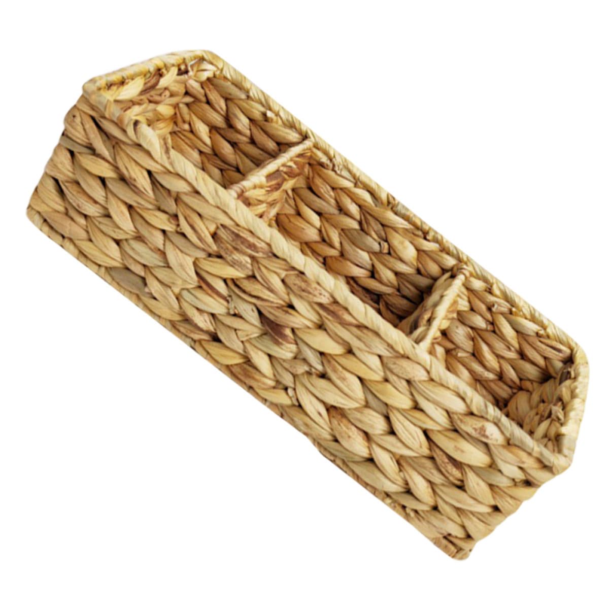 Panier tressé 3 compartiments pour organiser le bureau et la cuisine