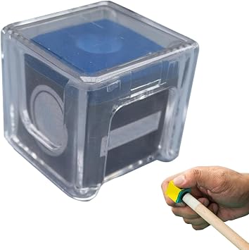 Pool Cue Chalk, Triangle Chalk, Acrylic Pool Cue Chalk Storage Box, Table Accessories for Table Billiards, 32x32x29mm/1.26x1.26x1.14in Billiards Pool Table Accessory for Daily Practice (Clear)