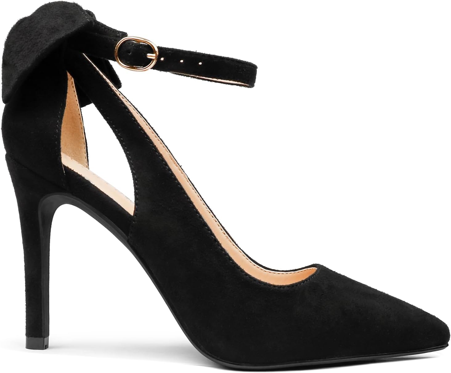 COLETER Womens Bow Knot High Heels Pointed Toe Stiletto Ankle Strap D'Orsay Pumps Bow Evening Dress Shoes - Image 5