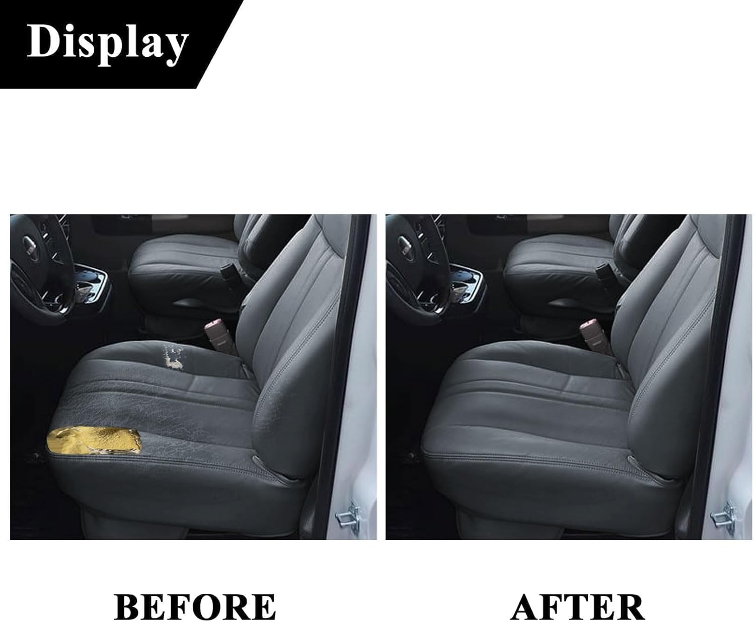 NLQR Front Driver and Passenger Bottom & Top Replacement Seat Covers Dark Gray Microfiber Leather Compatible with Chevy Express GMC Savana Van 2003-2014