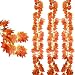12 pack Autumn Artificial Silk Maple Leaf Garland-Dearhouse Autumn Leaves Garland Hanging Plant for Home Kitchen Thanksgiving Autumns Wedding Decor