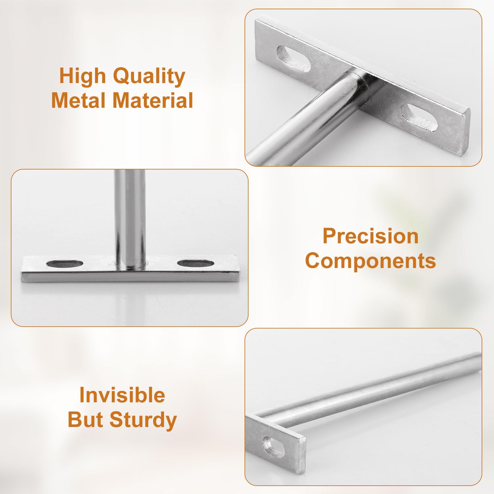 APACALI 10 Pack Floating Shelf Bracket 6 Inch, 150mm Invisible Shelf Brackets Heavy Duty - Image 3