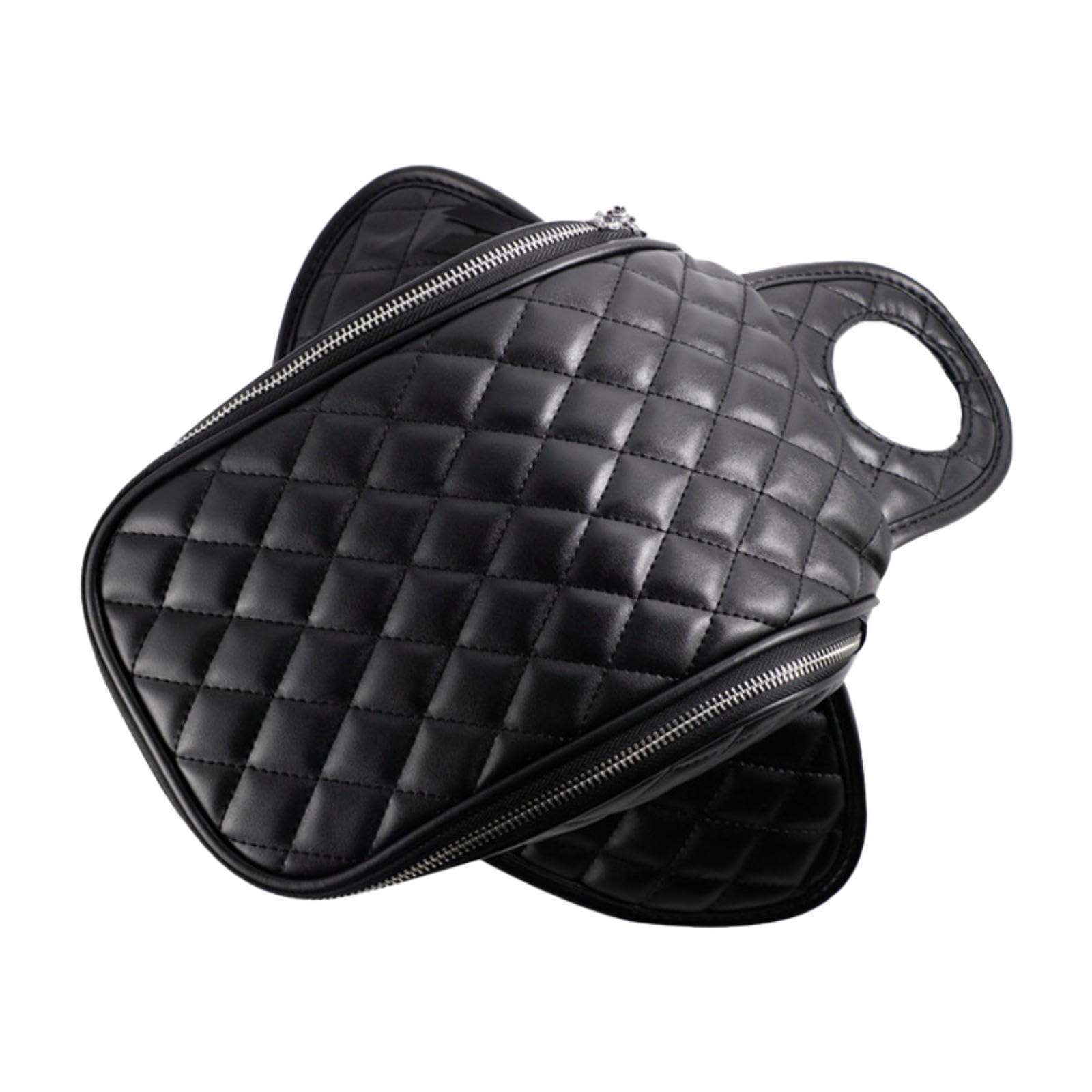 Motorcycle Tank Bag Vintage Style for Men Women Versatile Motorbike Tank Bag Black Line-image-48