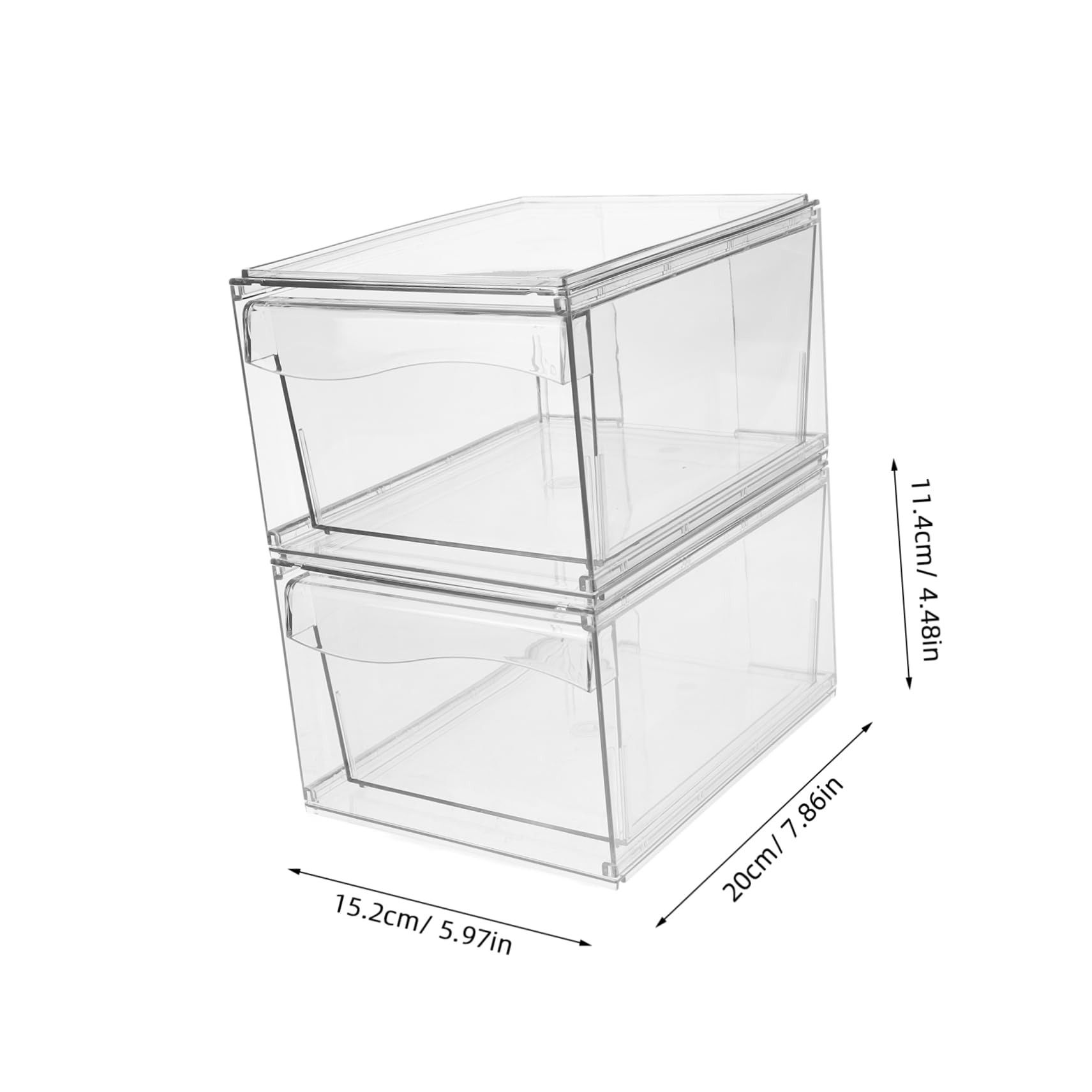 OUNONA 2stücke Stapelbare Acryl-aufbewahrungsboxen Mit Transparenter Organizer Für Kosmetik Make-up Und Hautpflege Multifunktional Für Schreibtisch Und Badezimmer Robust Und Platzsparend