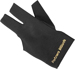 Nimomo Guantes de piscina transpirables, guantes de billar, guantes deportivos de 3 dedos para mano izquierda y derecha, color negro, transpirables