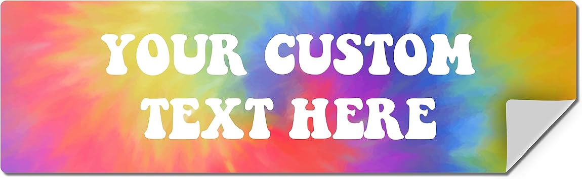 Custom Bumper Stickers for Cars - Personalized Bumper Stickers for Cars, Trucks and Other Vehicles - 3 x 10 1-1000 Stickers Tie Dye