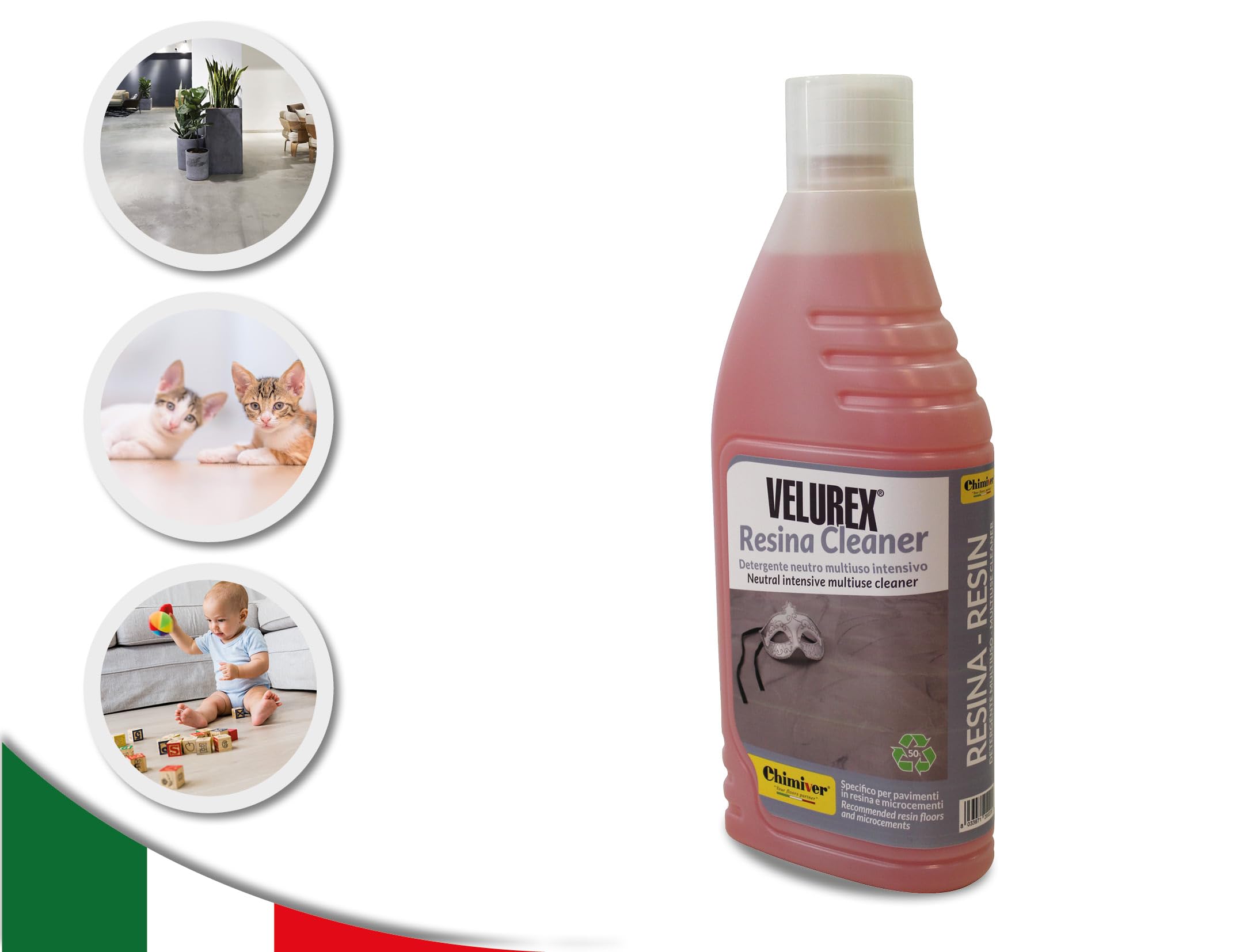 Chimiver Kit pulizia pavimenti/superfici in Resina. Set per manutenzione e detergenza: 1L RESINA CLEANER+1L RE-PAIR MATT+1 PANNO MICROFIBRA DRY WET+200ml IN OMAGGIO CERAMIC CLEANER