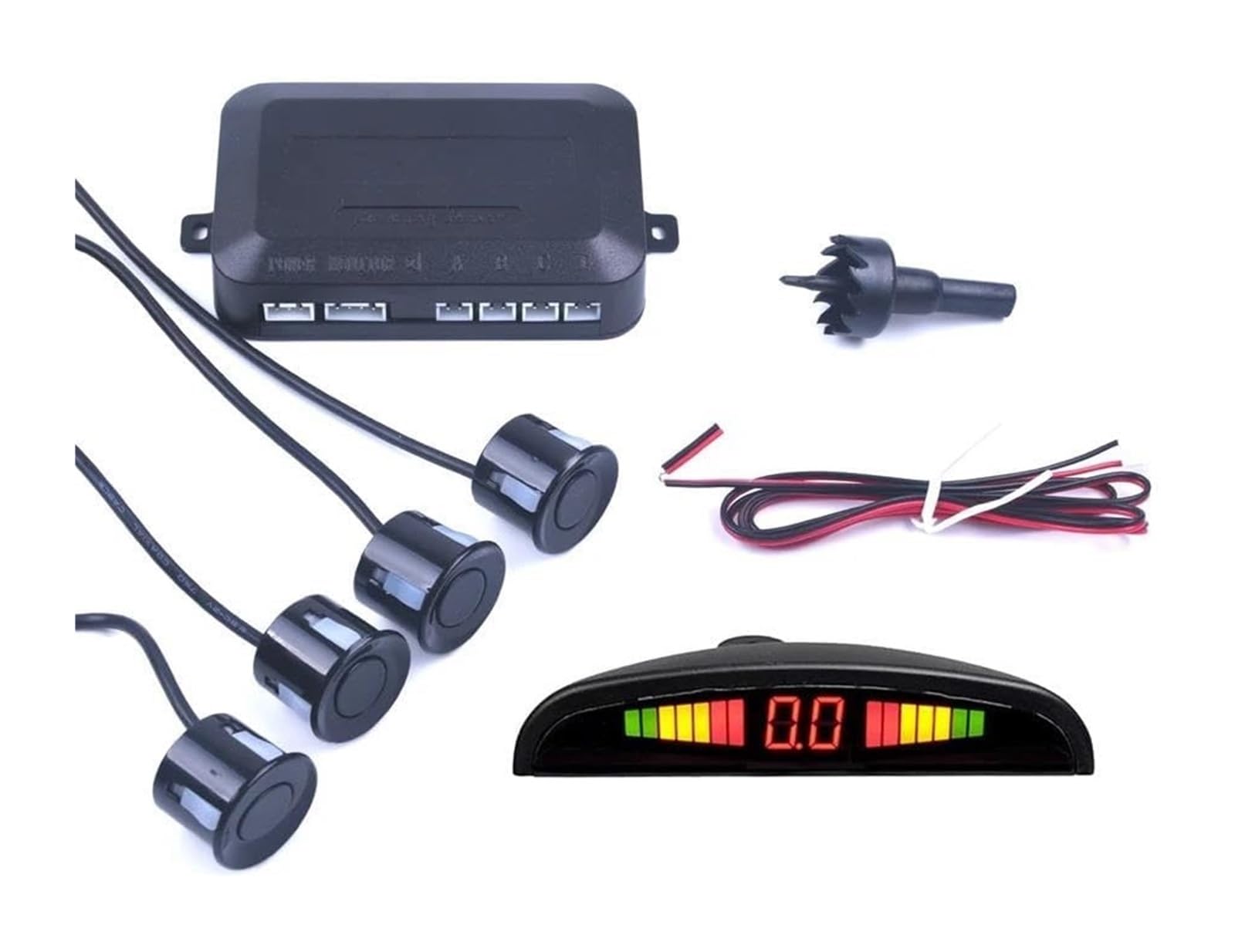 Kit Sensor Aparcamiento con Radar Marcha Atrás Trasero para Coche Pantalla para Todos Los Monitores 1 Juego Sensor De Aparcami(Grey)