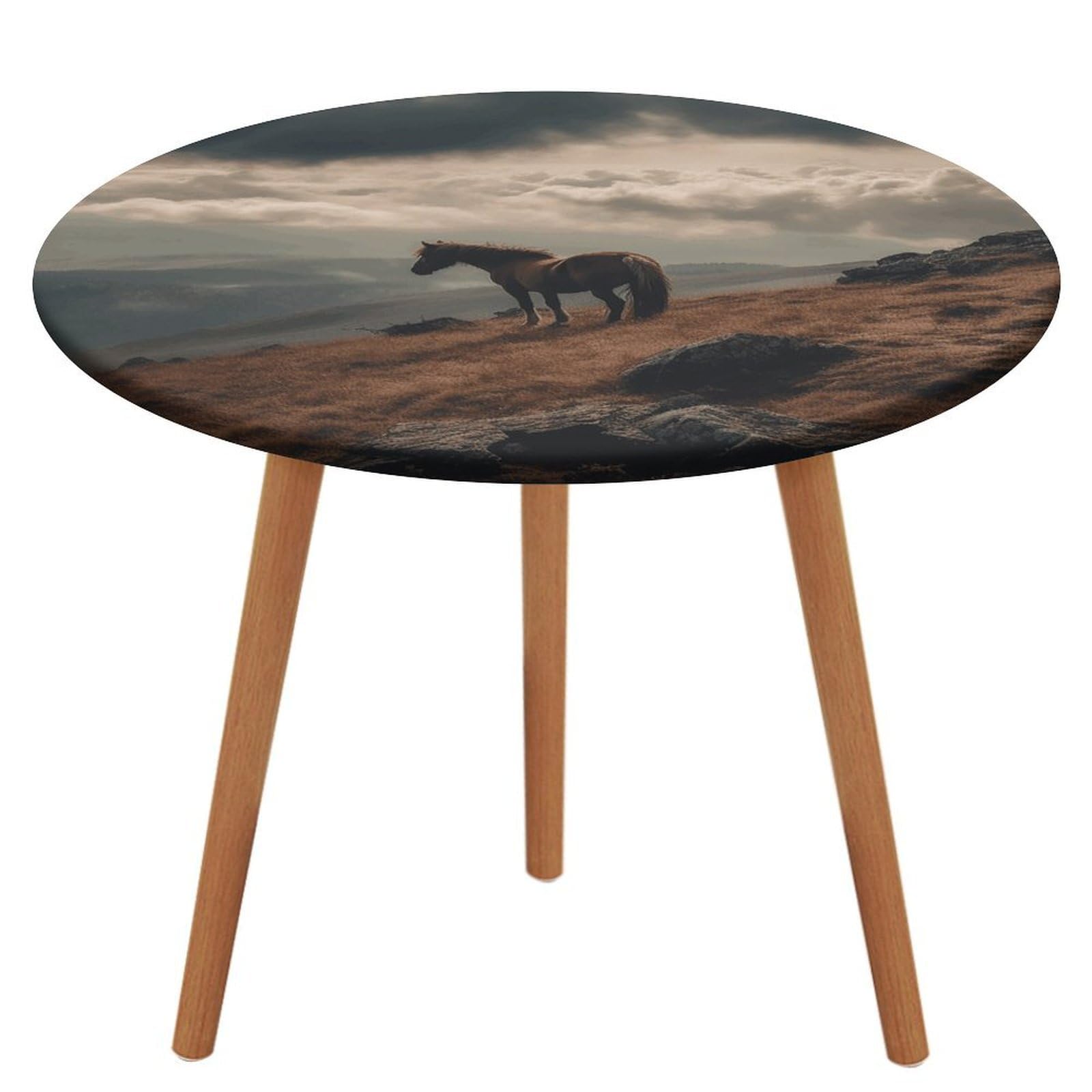 Nappe ronde imperméable et élastique en spandex chevaux 170 cm