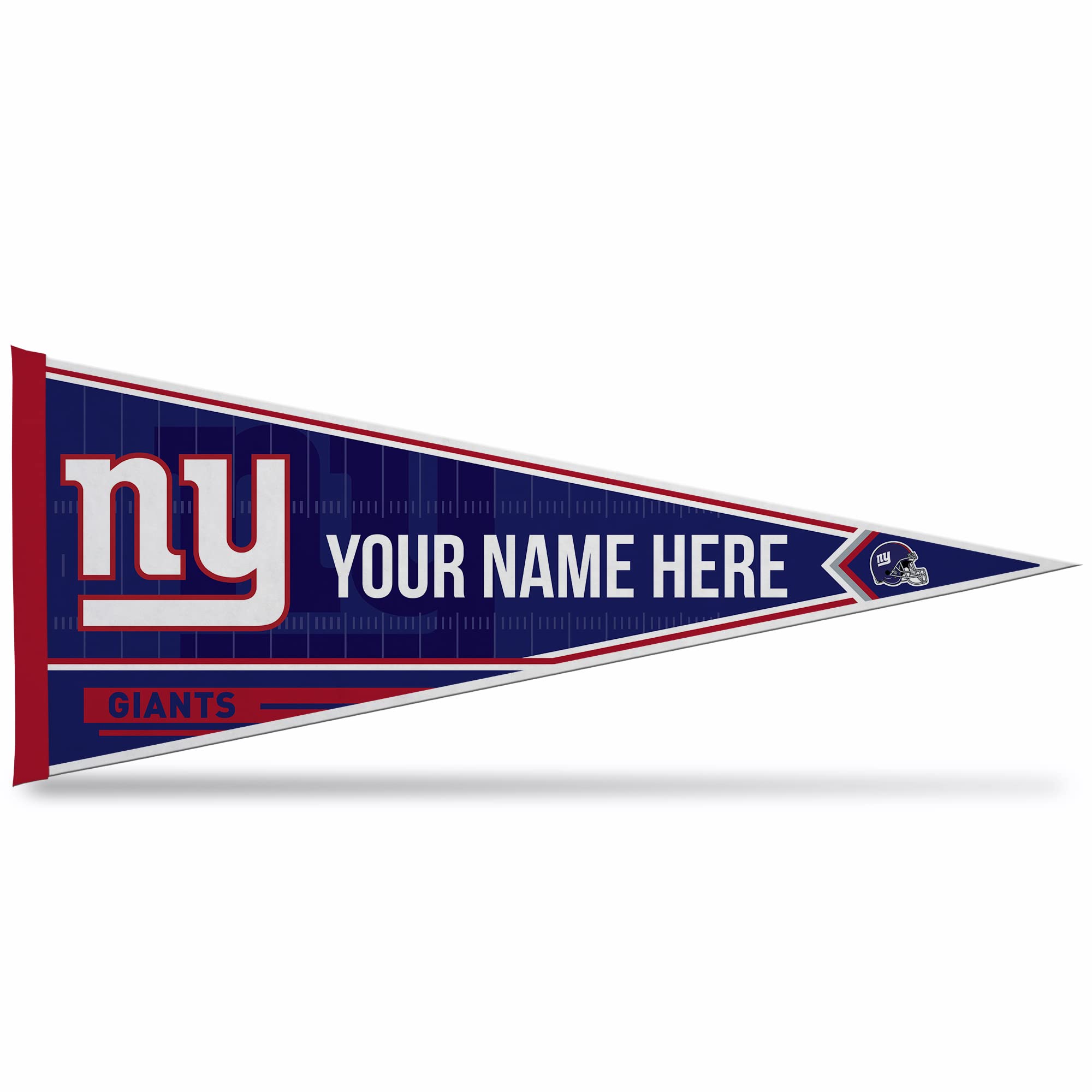 Rico Industries NFL Football New York Giants Personalized - Custom 12" x 30" Soft Felt Pennant - EZ to Hang