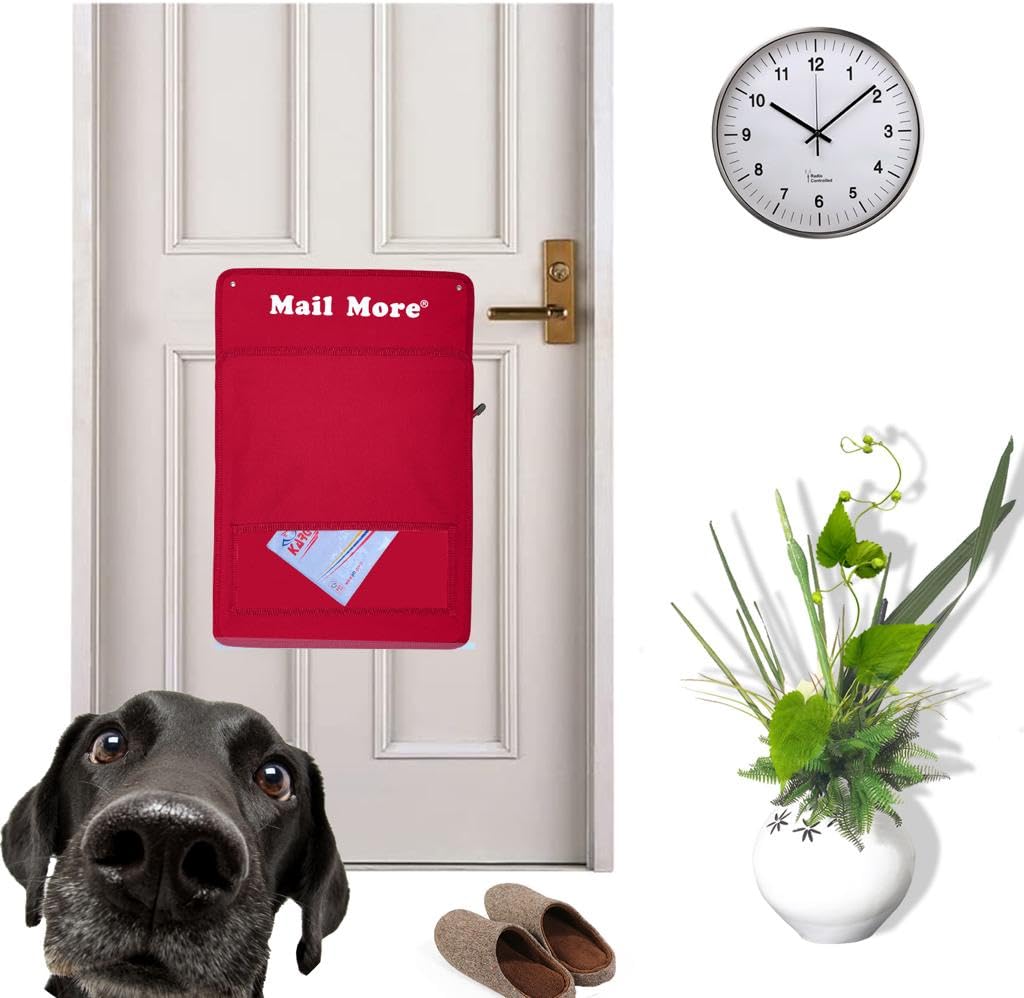 Mail More Red Mail More® Letter Catcher For Front Door, Mail Cage, Letterbox Catcher, Door Box, Mail Letter Cage (Red)