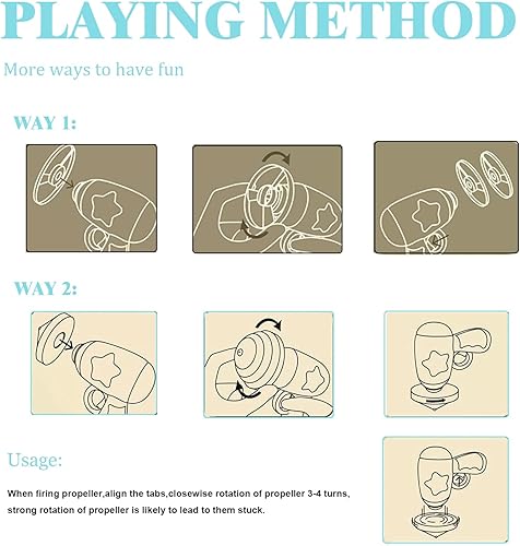 Miniatura 3 de Juguete de caza para gatos, juguete interactivo para gatos voladores con 1 parte superior giratoria iluminada, 1 hélice LED y 4 hélices voladoras,