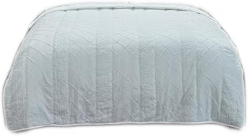 Rizzy Home | BQ4184 | Polyester Quilt | 70"x86" White/Neutral/ Solid With Pin Tuck