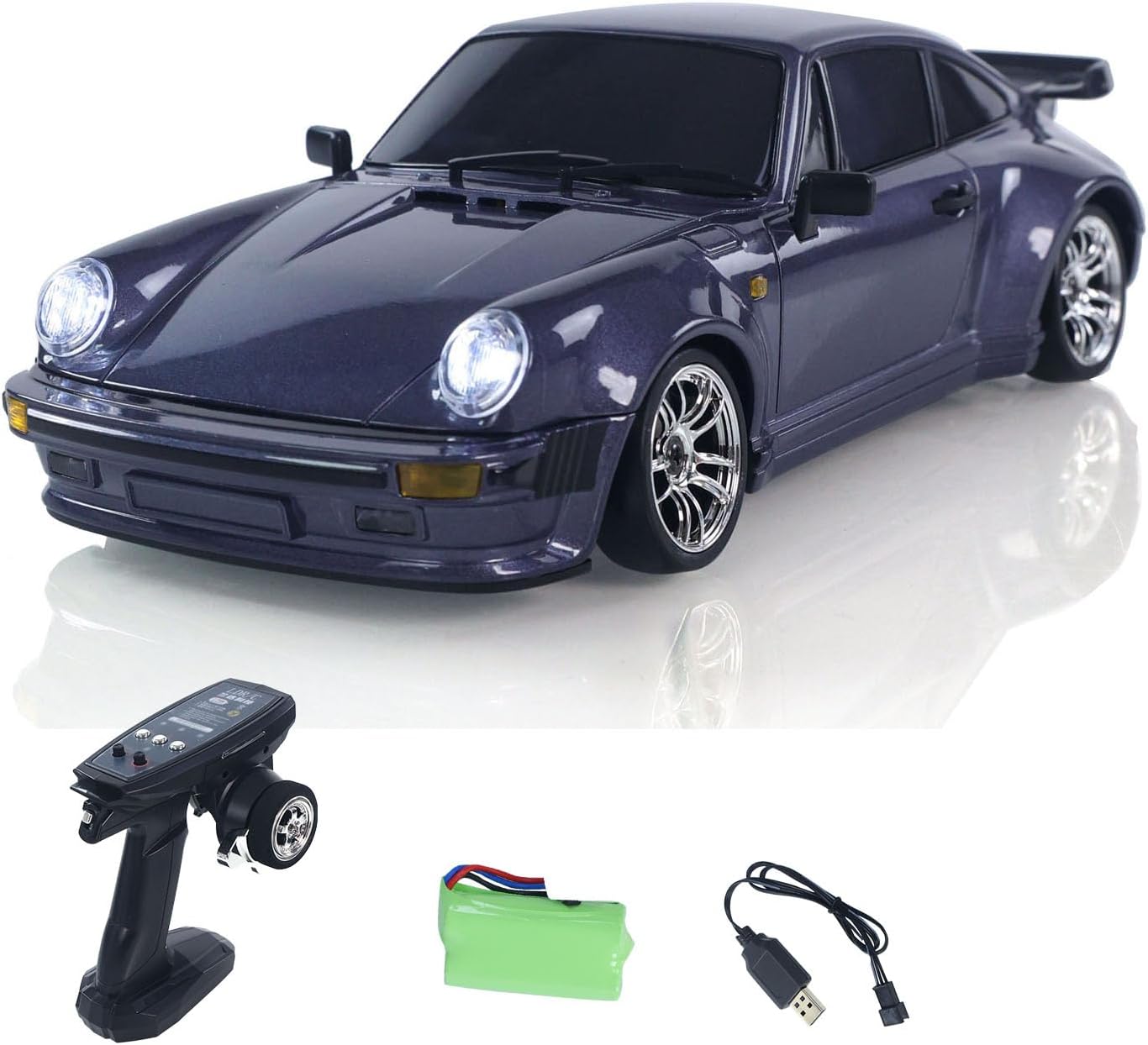 US in Stock, 10Km/H 1/18 2.4G Remote Control Drift Car LDRC Ld1898 4×2 RC Racing Vehicles 911 Gyroscope Metal Shell Drive Shaft Light RTR Hobby Grade Model for Adult