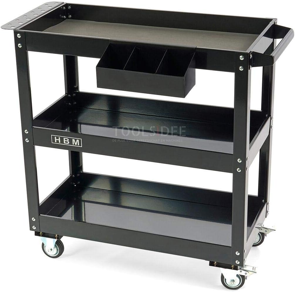 HBM Werkzeugwagen 3-lagig - Mobiler Universal-Werkzeugkoffer Mit Ergonomischem Griff