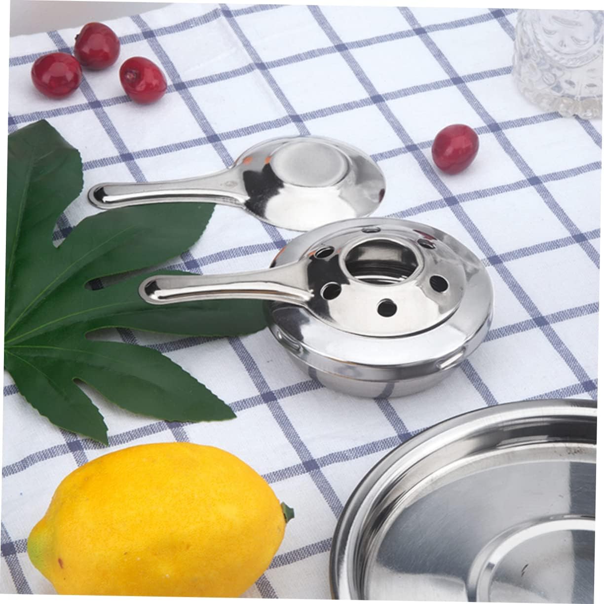 GLEAVI Stainless Steel Fondue Set with Gel Burner Chocolate Melting Pot Splatter Guard for Cheese Chocolate Ice for Home Gatherings