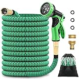 gartenschlauch 3/4 zoll knickfest 【Massiver Messing-Verbinder】Der 15 m Gartenschlauch verfügt über massive Messing-Verbinder und massives Messingende mit Gummidichtung, sodass er nicht rostet, leckt oder bricht. Dieser auslaufsichere Wasserschlauch hat eine lange Lebensdauer. Mit dem richtigen Adapter können Sie ihn an Ihren Außengartenhahn anschließen. Das Paket enthält 3/4