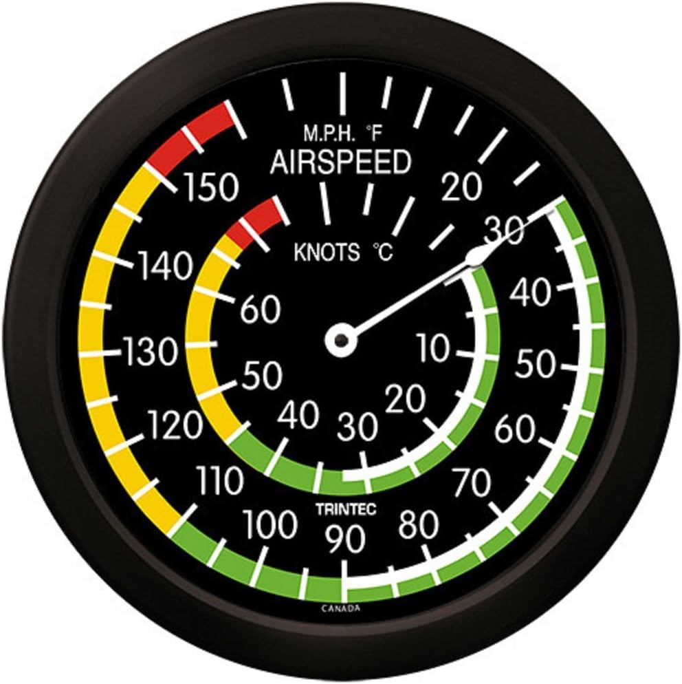 Trintec Massive 14 Aviation Airspeed Indicator Round Thermometer 9061-14 Aviatrix
