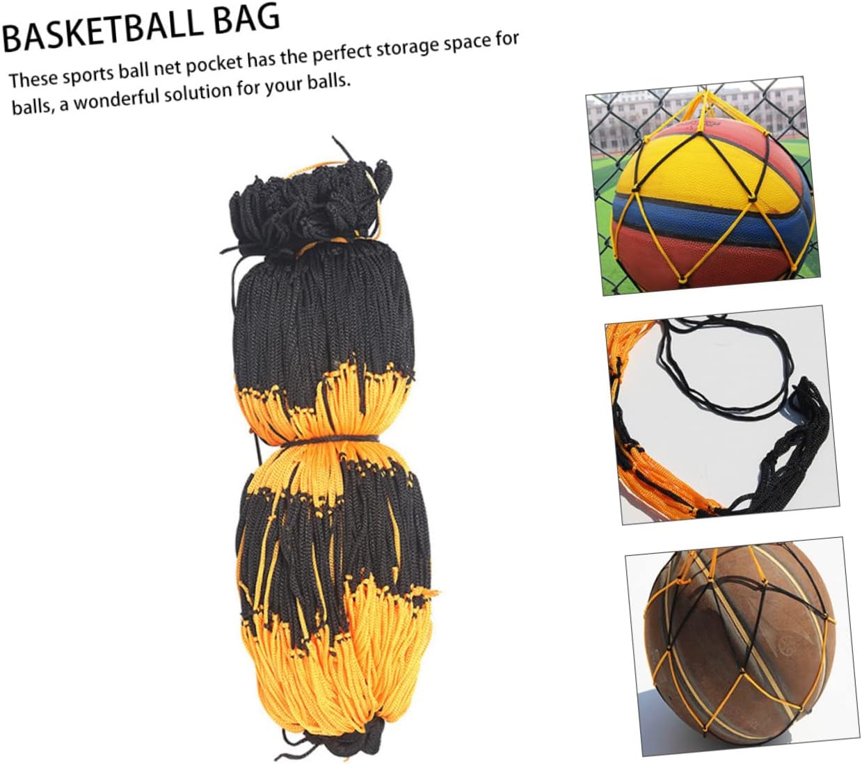 12Pcs Portable Basketball Bags Wear Resistant Mesh Net Bags for Sports Equipment Storage for Training Recreation and Playground Use