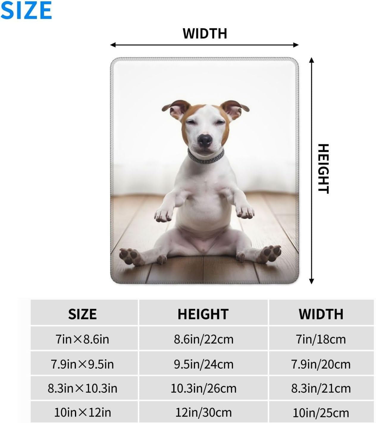 Funny Yoga Puppy Dog Mouse Pad with Non-Slip Rubber Base 7 x 8.6 in Mouse Mat with Stitched Edge Gaming Mousepad for Wireless Mouse Computer Laptop Home Office Desk Pad image 2